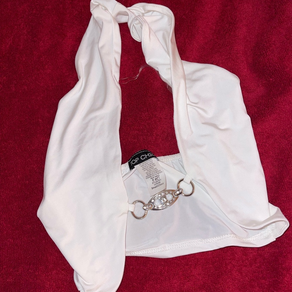 Super revealing cute white crop top, size: S, brand: Top Chic